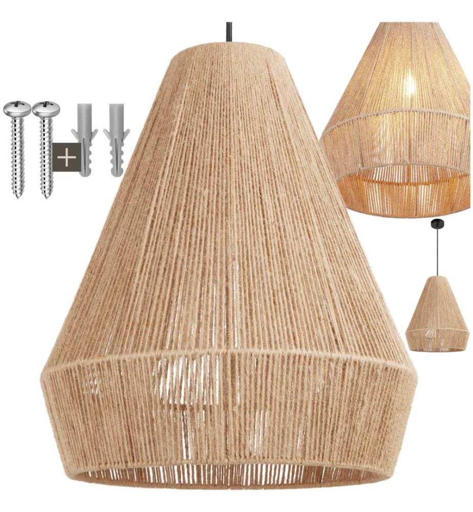Lampadario Suri in juta in stile boho, 40W - naturale