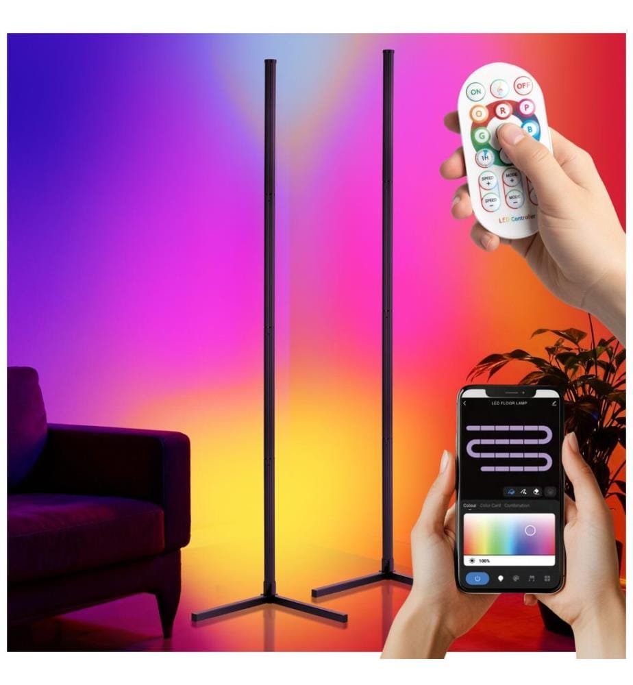 LED-Stehlampe Spectra, 16 Millionen Farben, 200 Lichtmodi - 2er Set
