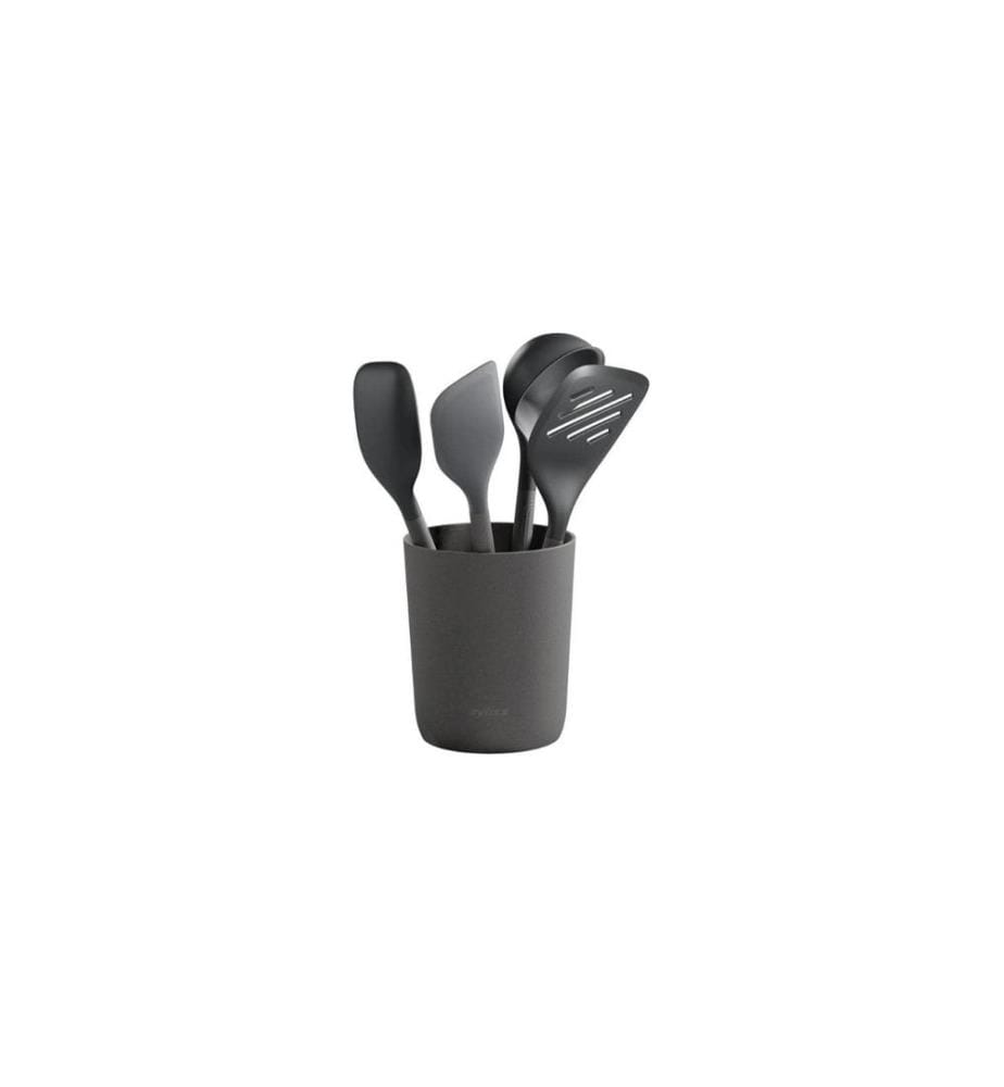 ZYLISS - Ustensiles de cuisine avec support 5 pièces, Gris/Noir