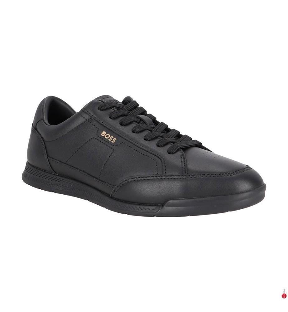 Sneaker aus Mischgewebe mit kontrastierender Ferse - Schwarz