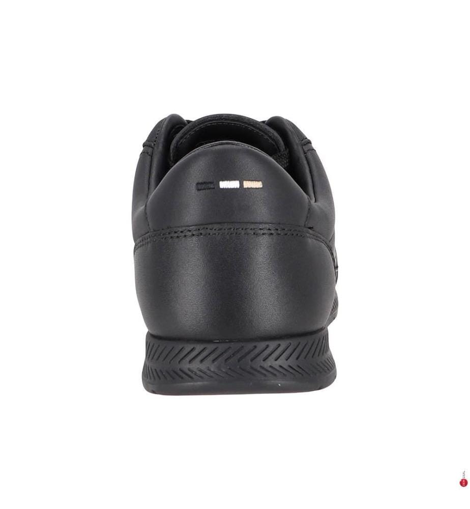 Sneaker aus Mischgewebe mit kontrastierender Ferse - Schwarz
