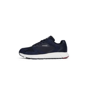 Scarpe da ginnastica in pelle scamosciata multitesturizzata - Blu