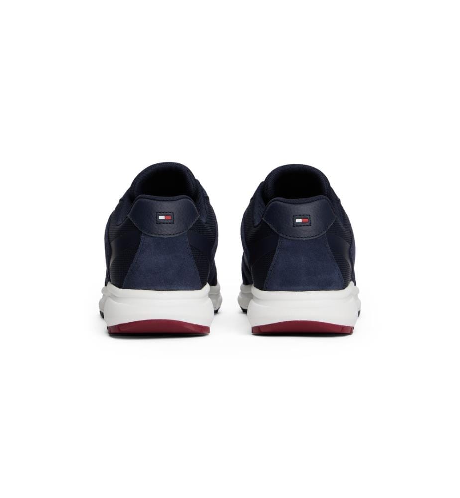 Scarpe da ginnastica in pelle scamosciata multitesturizzata - Blu