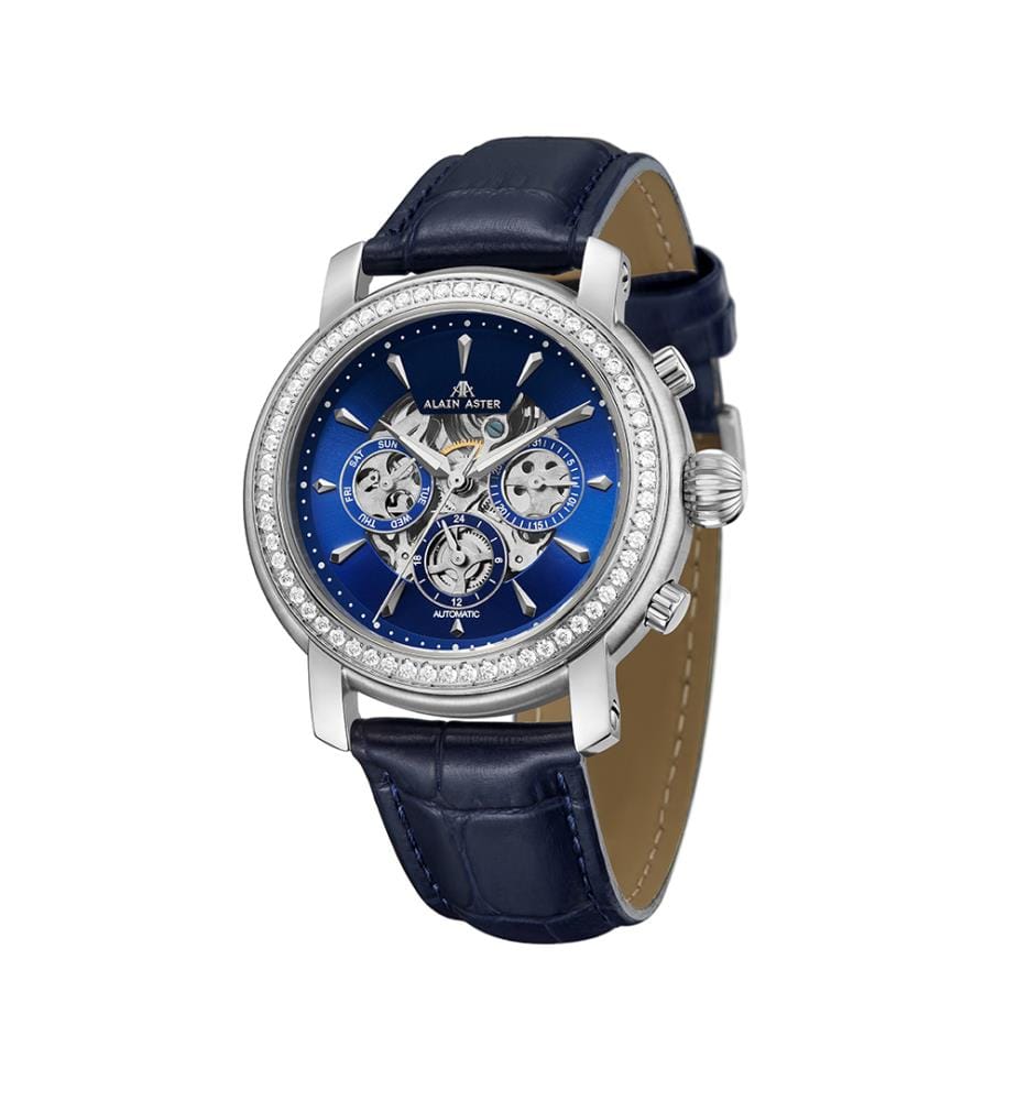 Automatische Armbanduhr Princesse aus Leder - Blau
