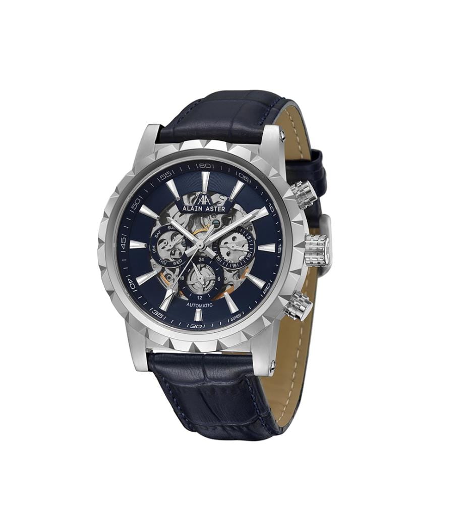 Montre automatique Cosmic en cuir - Bleu