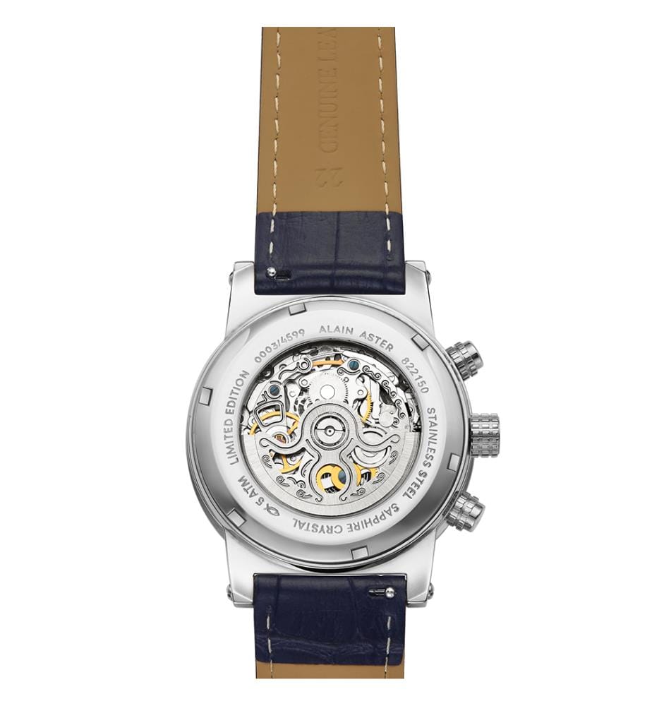 Montre automatique Cosmic en cuir - Bleu