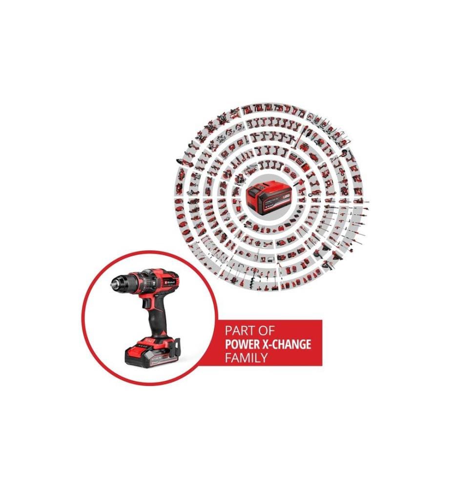 EINHELL - Perceuses à percussion sans fil TE-CD 18/44 Li-i (1 x 2.5Ah)