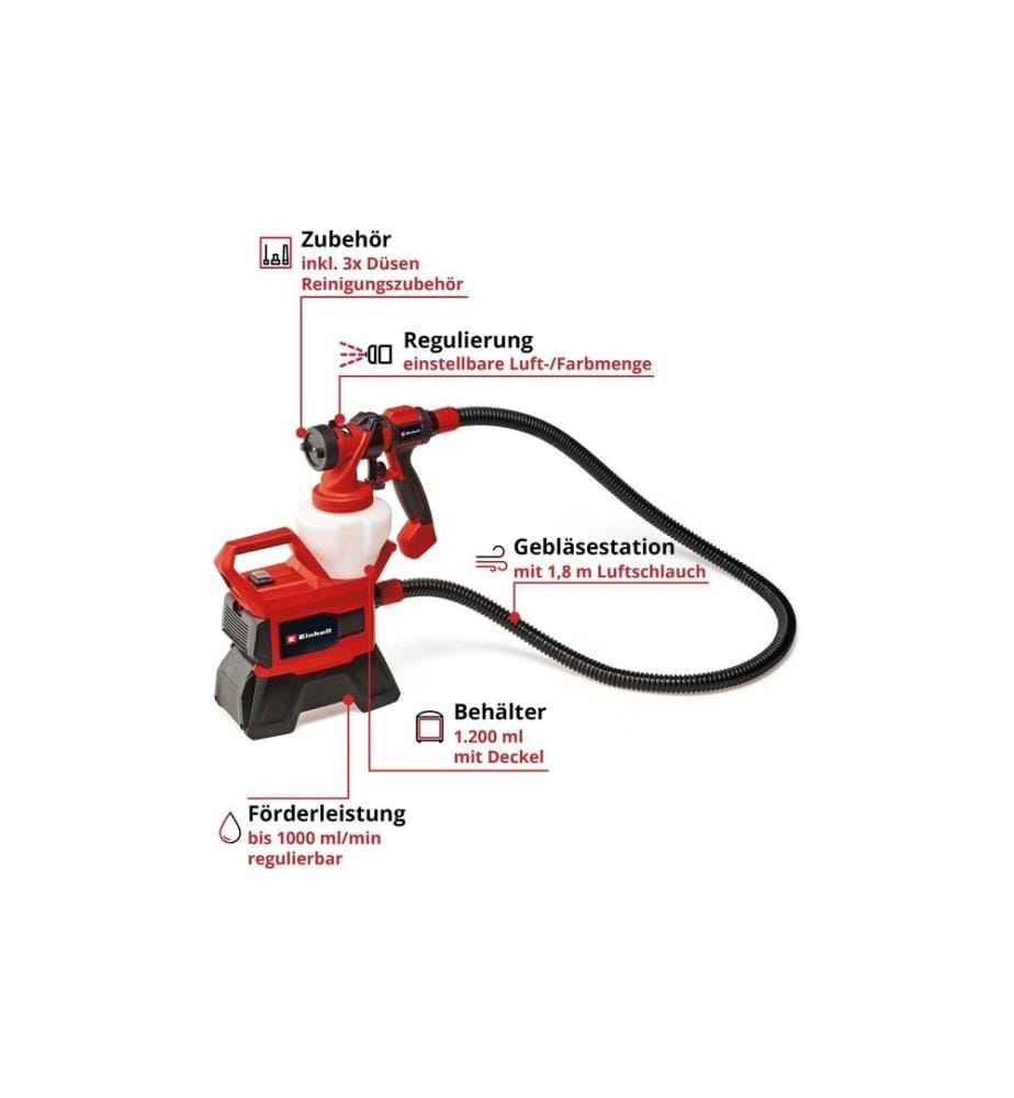 EINHELL - Systèmes de pulvérisation de peinture à accu TE-SY 18/90 Li-Solo
