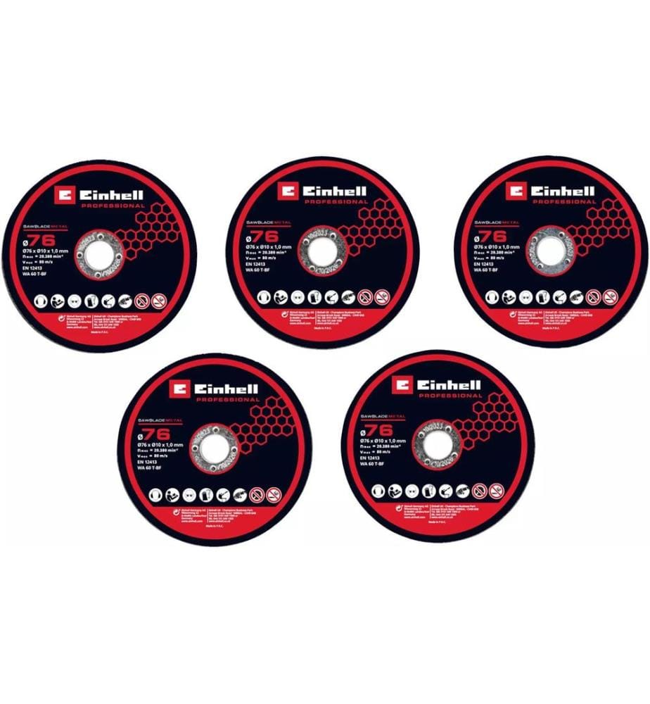 EINHELL PROFESSIONAL - Jeu de 5 disques à tronçonner de 76 mm