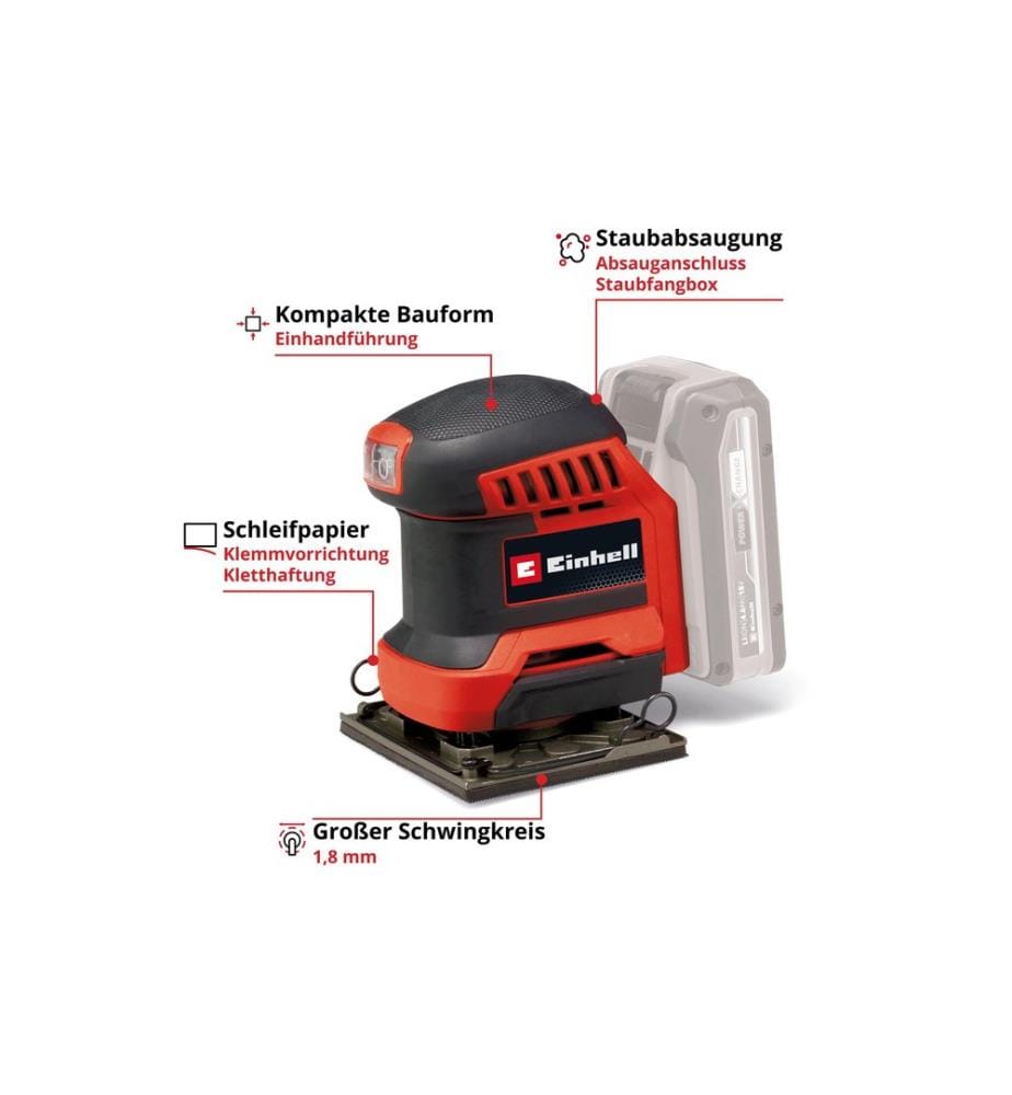 EINHELL - Akku-Schwingschleifer TE-OS 18/113 Li – Solo