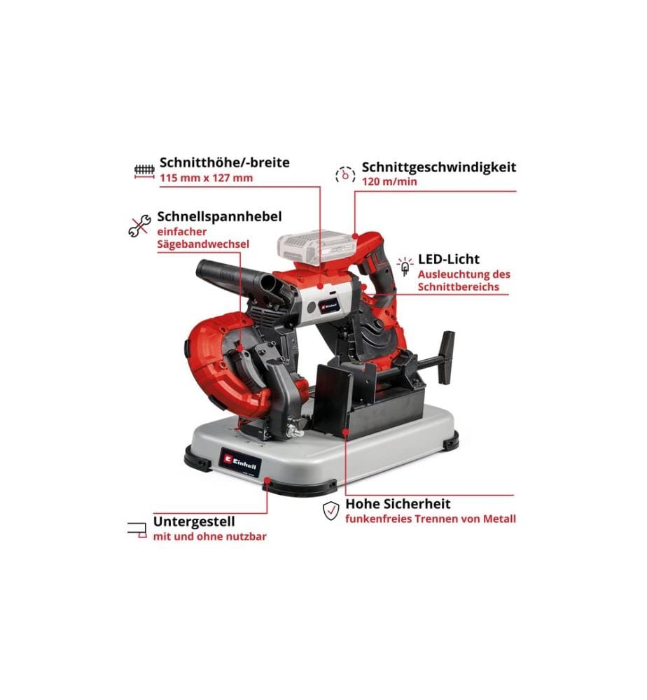 EINHELL - Scie à ruban sans fil TE-MB 18/127 U Li-Solo