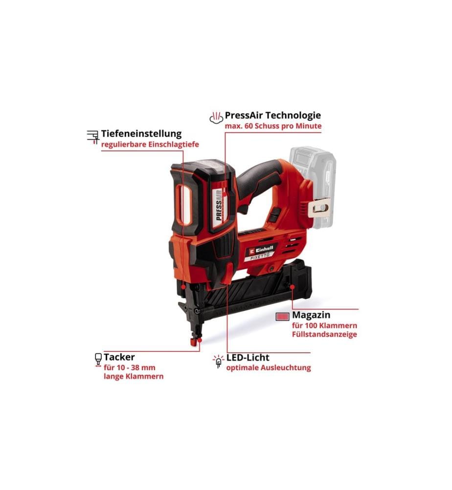 EINHELL PROFESSIONAL - Akku-Tacker FIXETTO 18/38 S