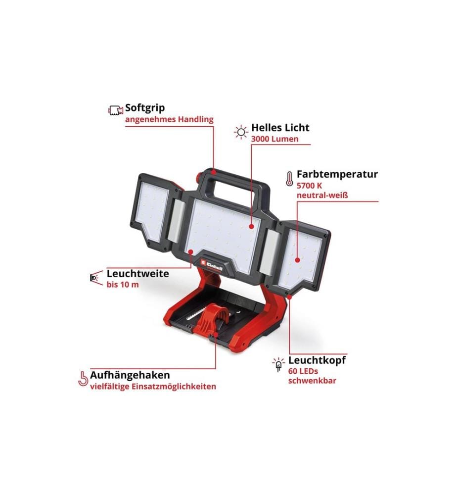 EINHELL PROFESSIONAL - Lampe de poche TP-CL 18/3000 Li Set – Solo