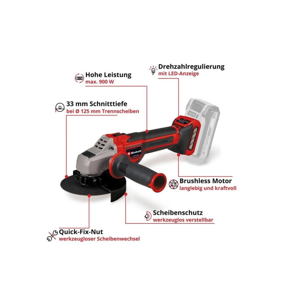 EINHELL PROFESSIONAL - Winkelschleifer TP-AG 18/125 CE Q Li – Solo