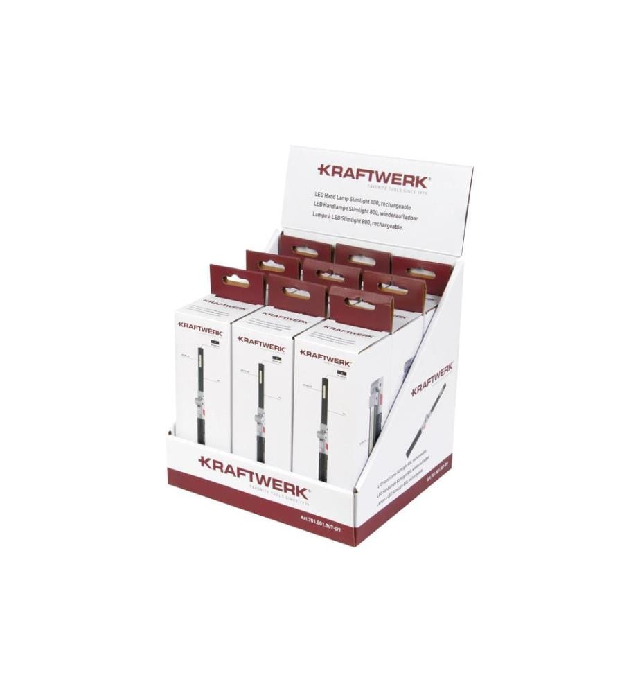 KRAFTWERK - 9 x LED Lampe à main Slimlight 800, 3.7 V, 2600 mAh