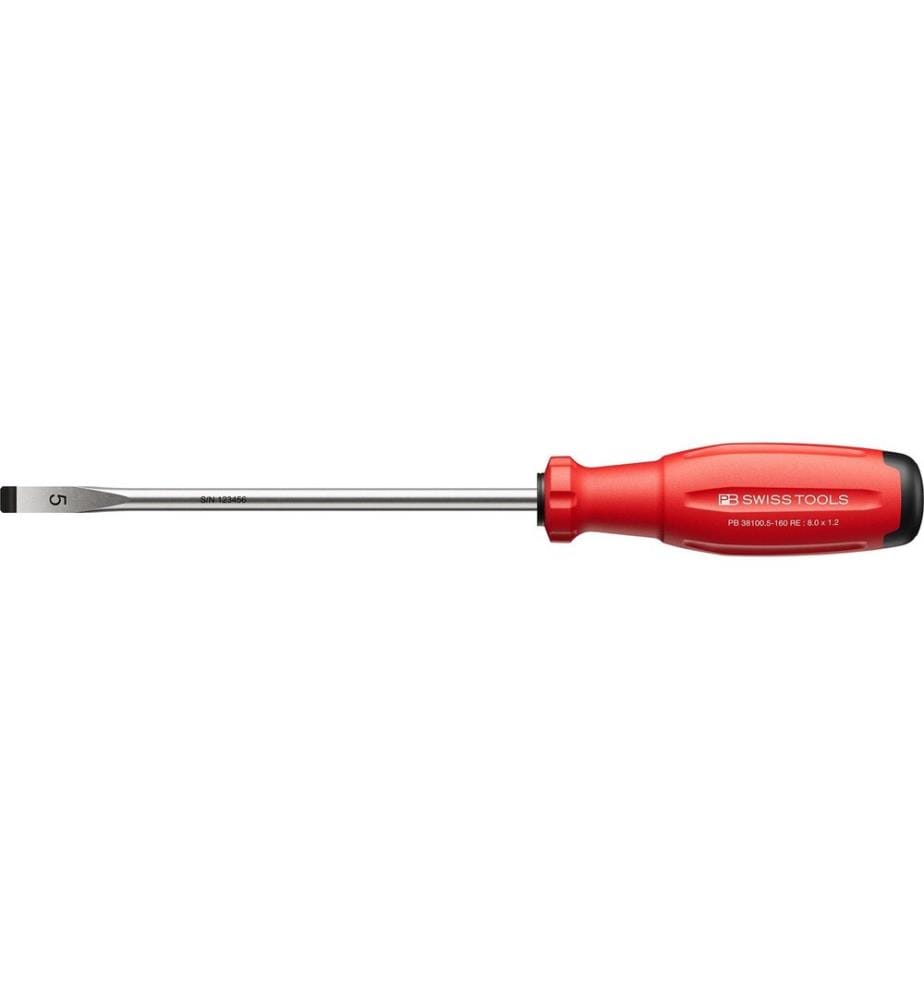 PB Swiss Tools - Schlitz-Schraubenzieher SwissGrip Evo PB 38100.5-160 RE Rot