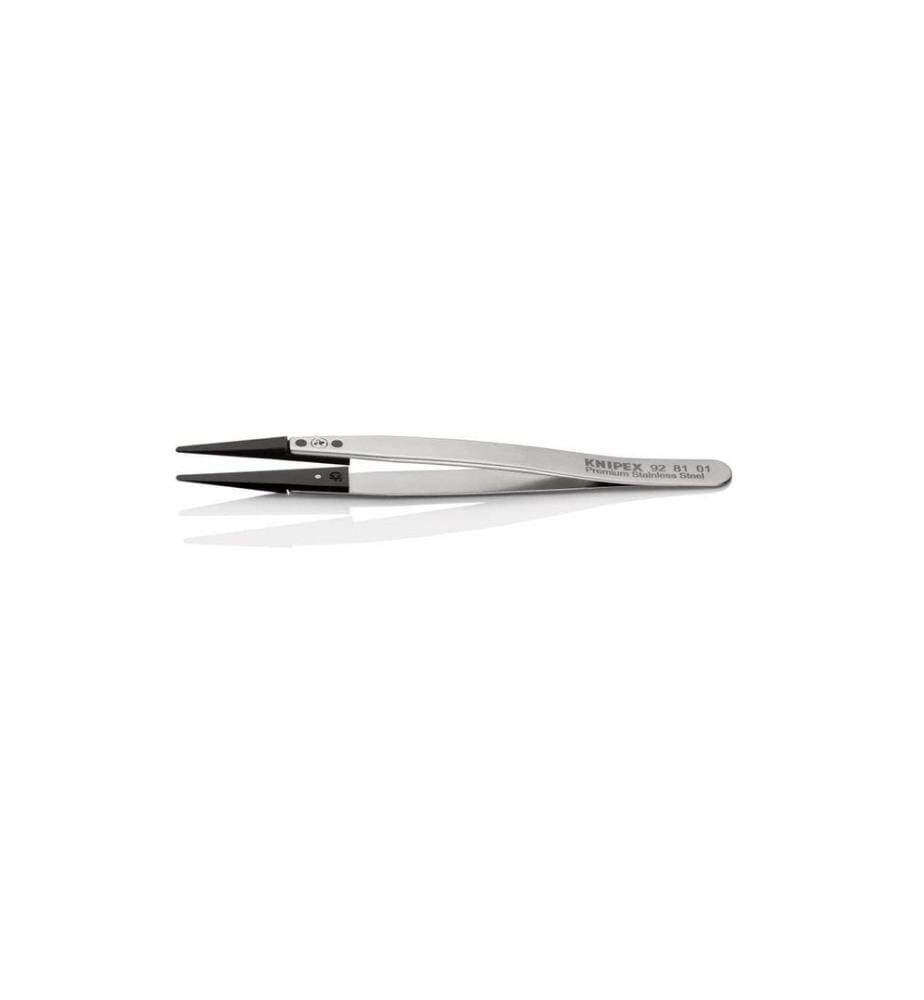 KNIPEX - Pince à épiler avec embouts interchangeables, ESD, Straight 130 mm