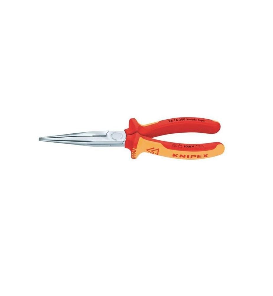 KNIPEX - Flachrundzange 200 mm 1000 V mit Schneide verchromt