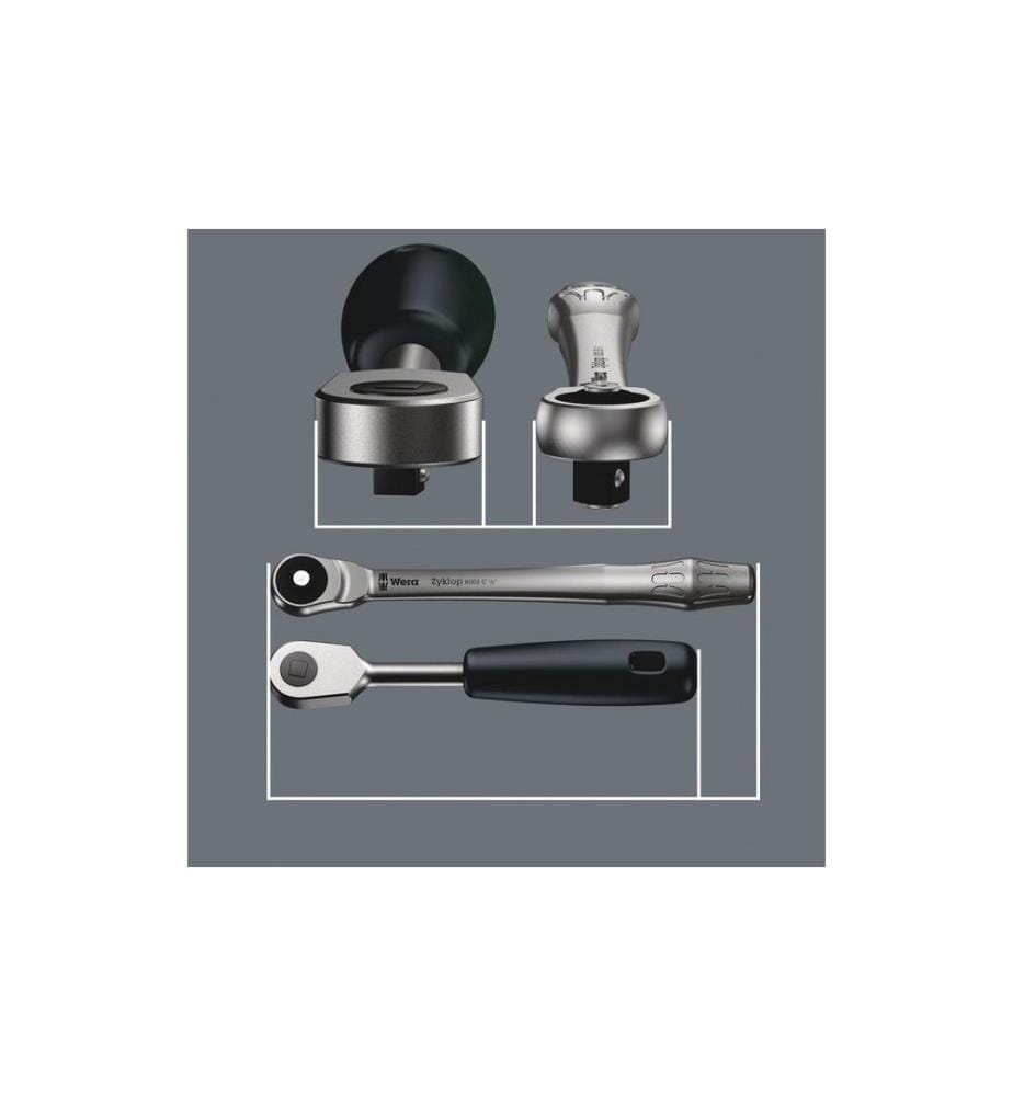 WERA - Cliquet 8100 SB 7 Zyklop Metal 3/8