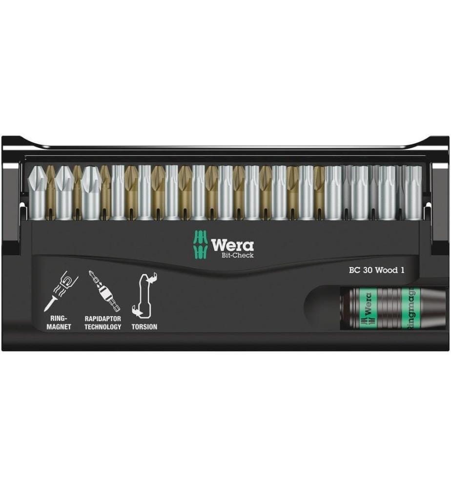 WERA - Kits de bits Bit-Check 30 Wood 1 30-teilig