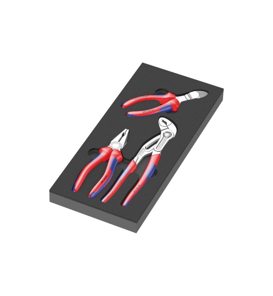 WERA - Zangen-Satz Knipex 9780 Schaumstoffeinlage Set 1, 3-teilig