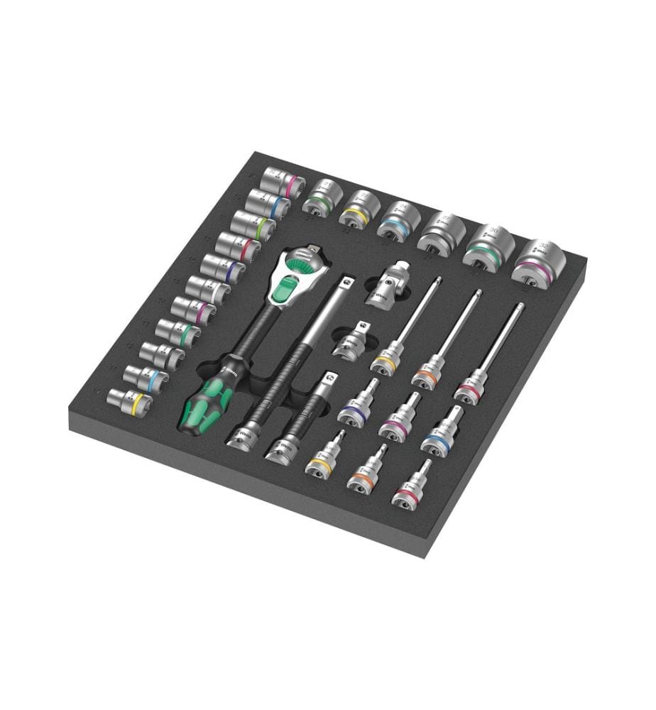 WERA - Jeu de cliquets 8000 C Zyklop 9722 Insert en mousse, 31 pièces