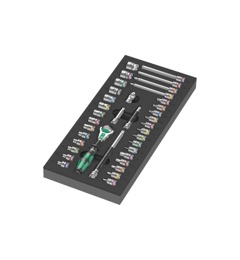 WERA - Jeu de cliquets 8000 A Zyklop 9720 Insert en mousse, 37 pièces