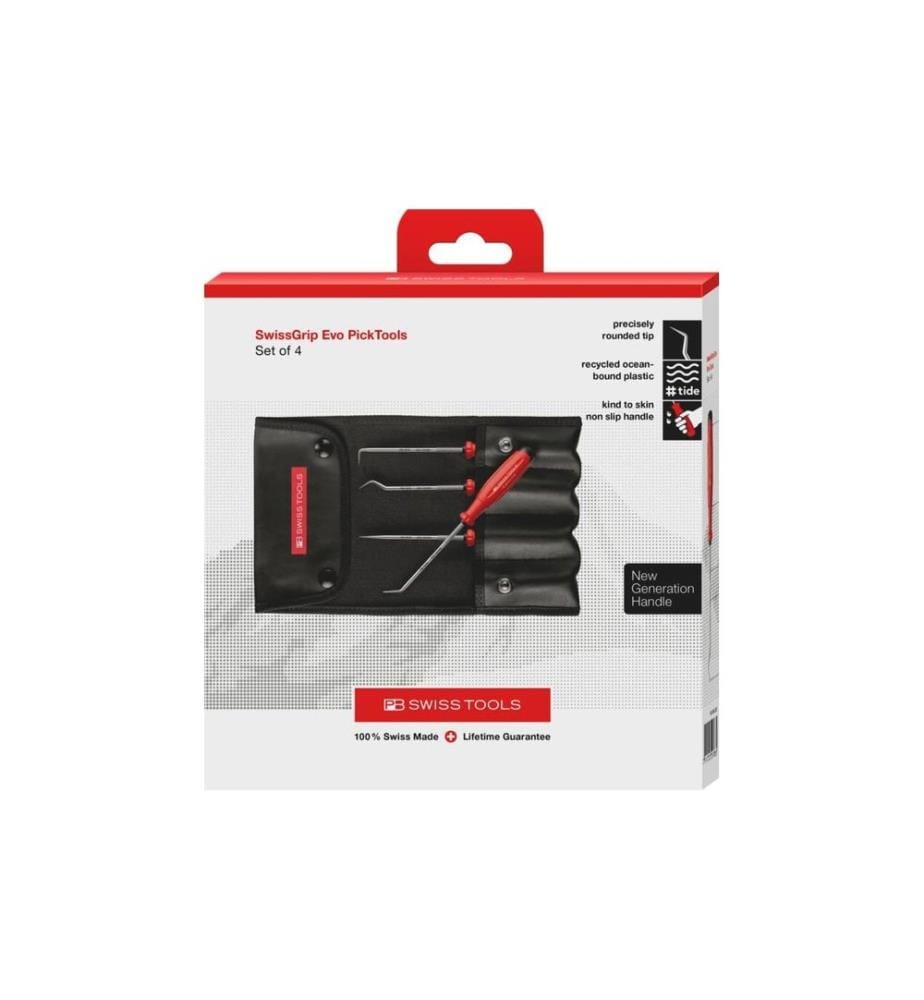 PB Swiss Tools - Set d'outils à crochet PickTool 38681 SwissGrip Evo 4 pièces