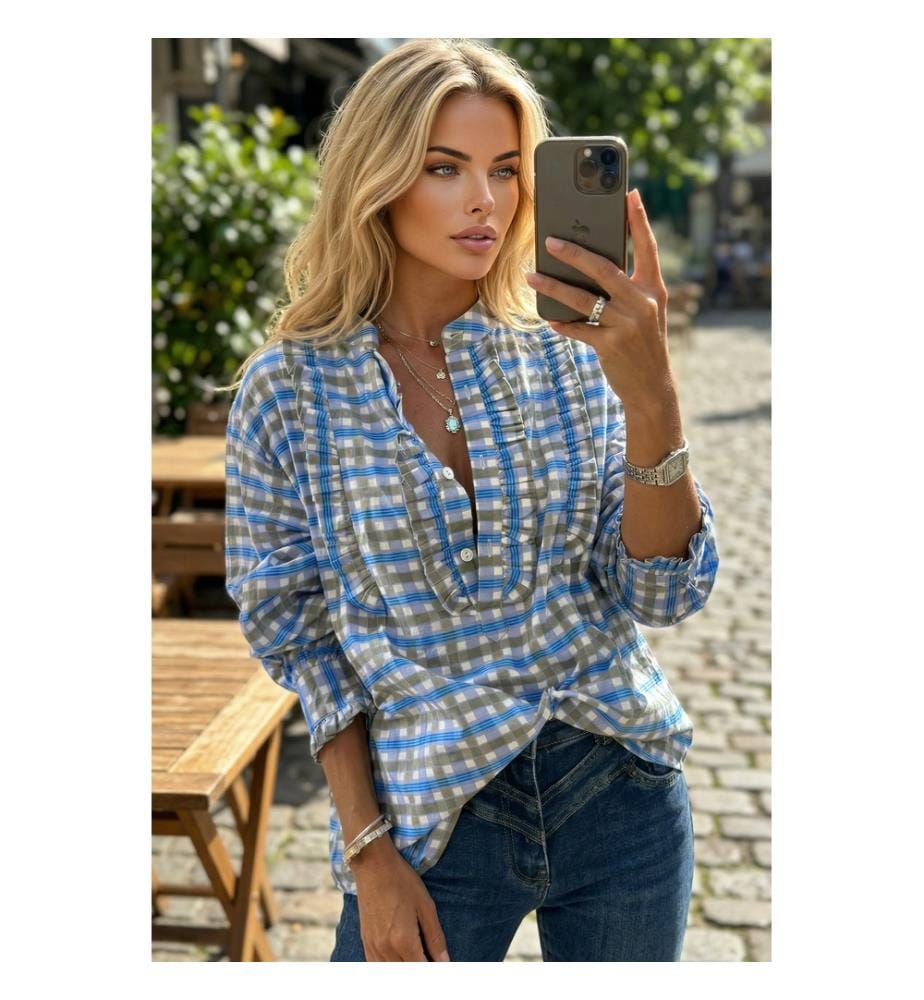 Camicia a quadri blu