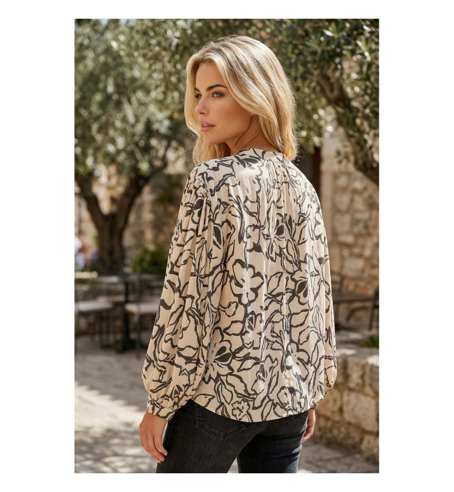Camicia con stampa floreale Morn - Grigio