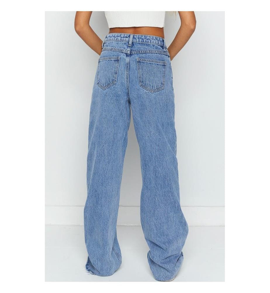 Jeans mit halbhoher Taille - Blau