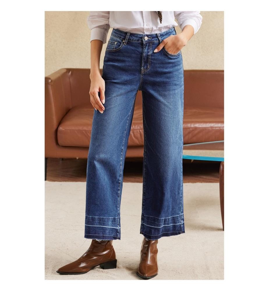 Jeans Taille Haute - vert