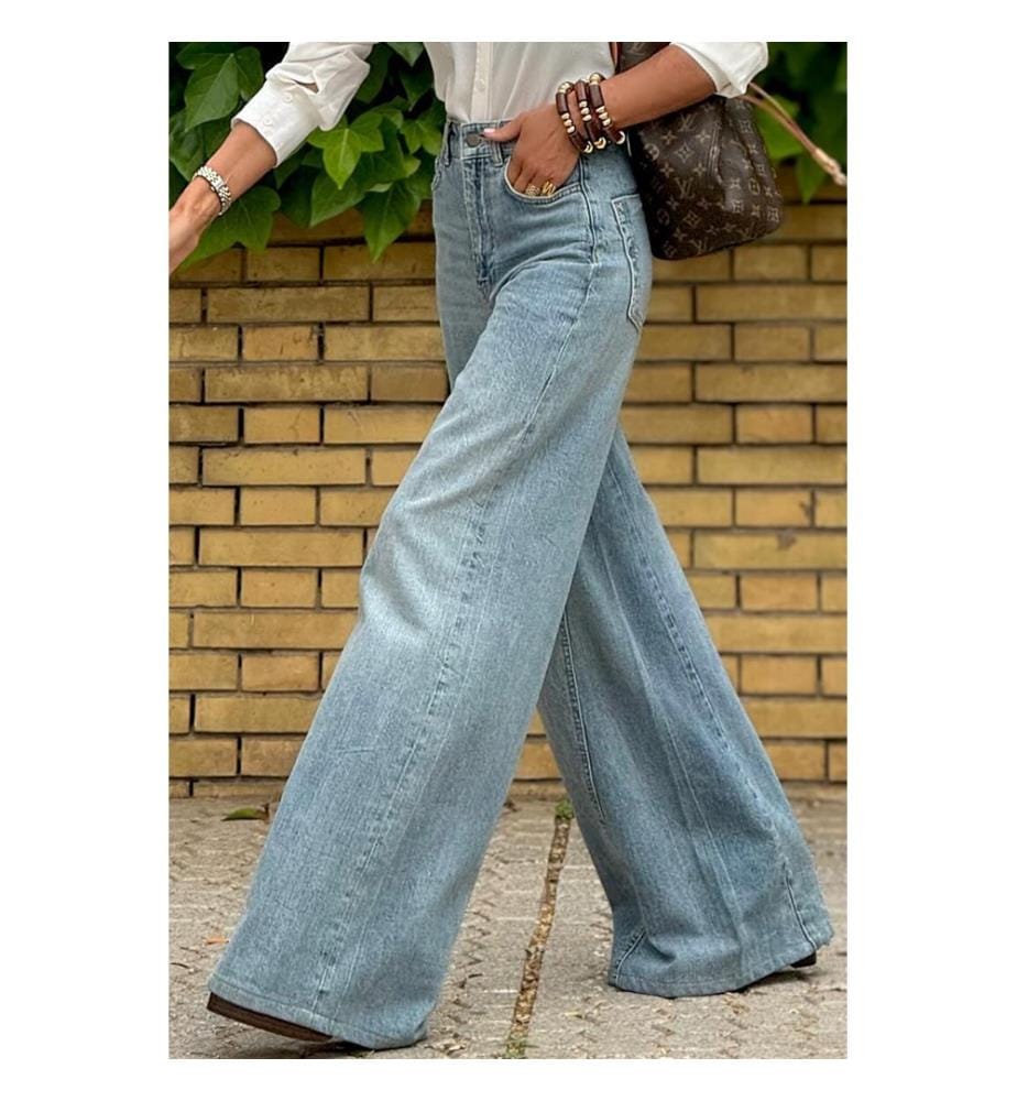 Jeans Long Taille Haute - Bleu
