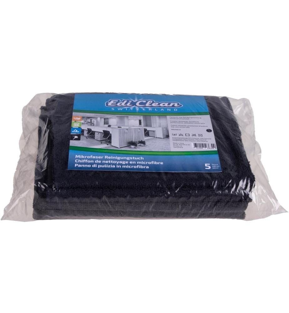 EDI BAUR - Chiffon de nettoyage en microfibre Black and White 5 Pièce/s, Noir