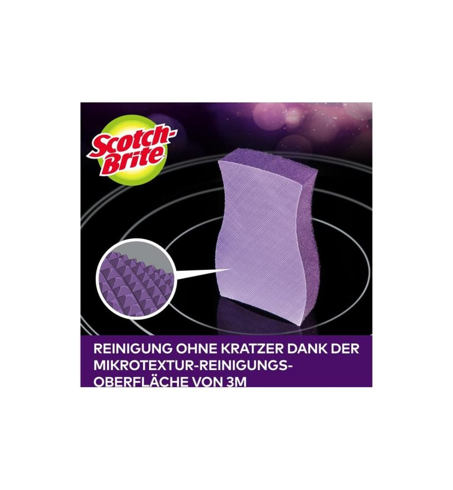 SCOTCH-BRITE - Éponge 3M SCOTCH-BRITE - Vitrocéramique 3 pièces