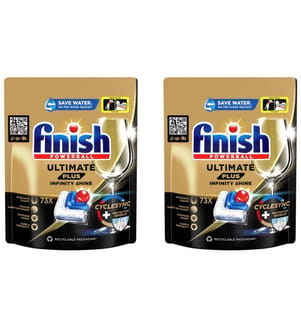 Finish - Détergent pour lave-vaisselle Ultimate Plus Infinity Shine 2 x 73 tabs