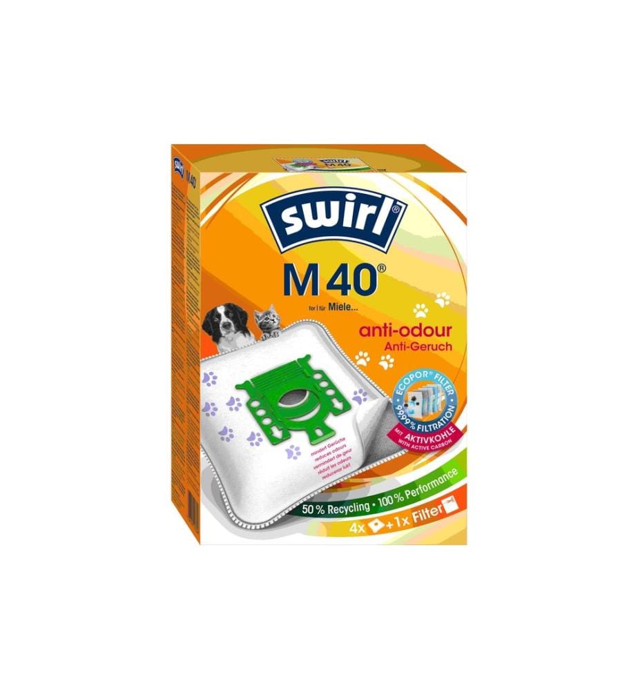 SWIRL - Sac filtrant pour aspirateur M40 EcoPor anti-odeur 4 Pièce/s