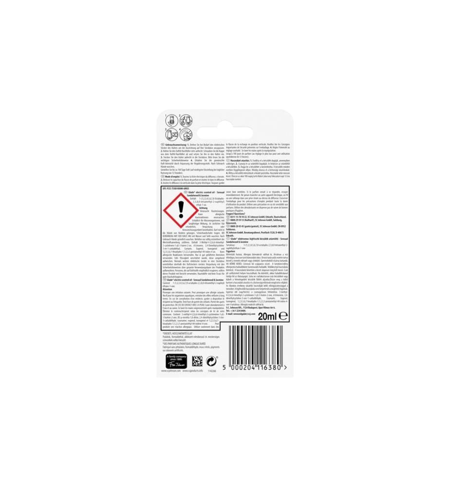 Glade - Recharge de parfum Sensual Sandalwood & Jasmine 20 ml