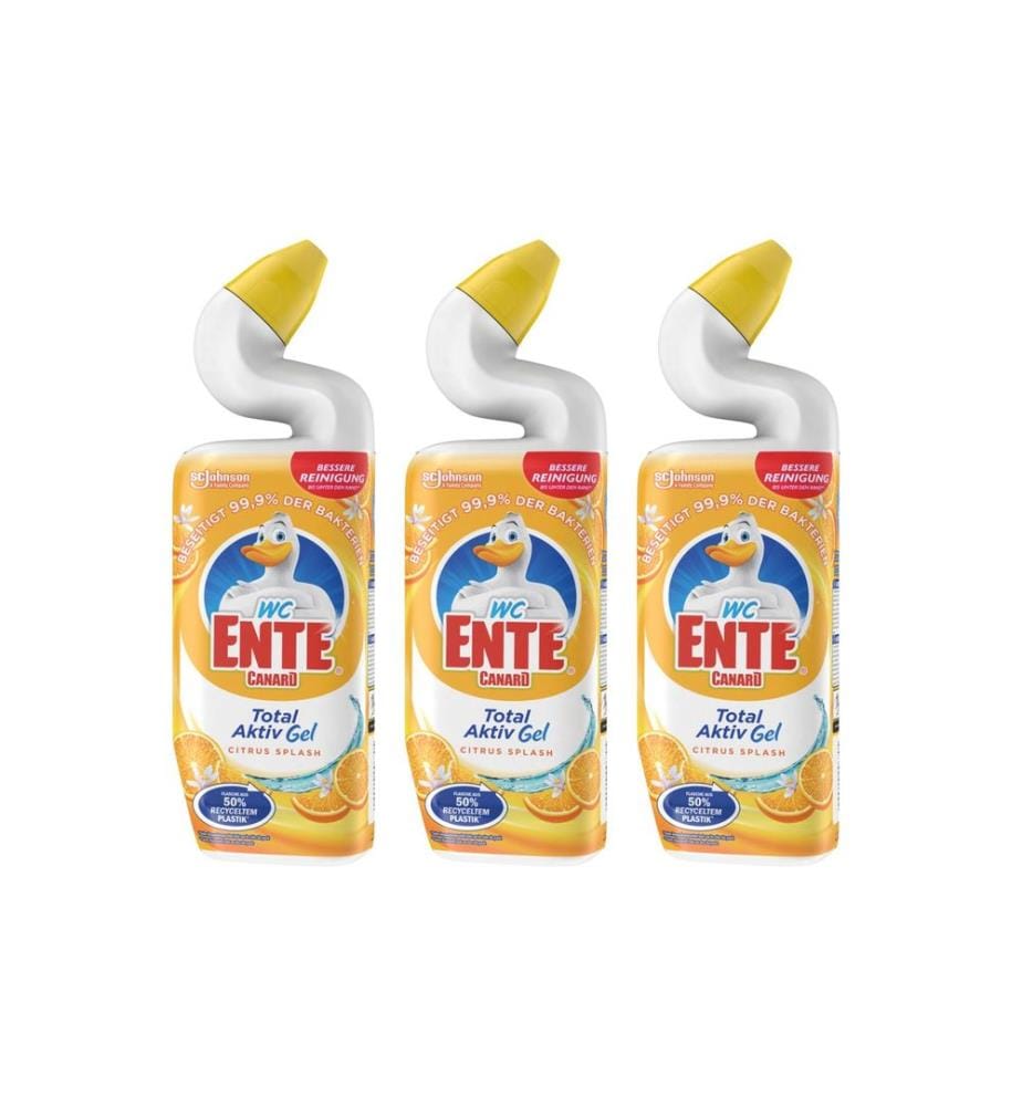 WC-Ente - Nettoyant pour WC Gel actif total Citrus Splash 3 x 750 ml