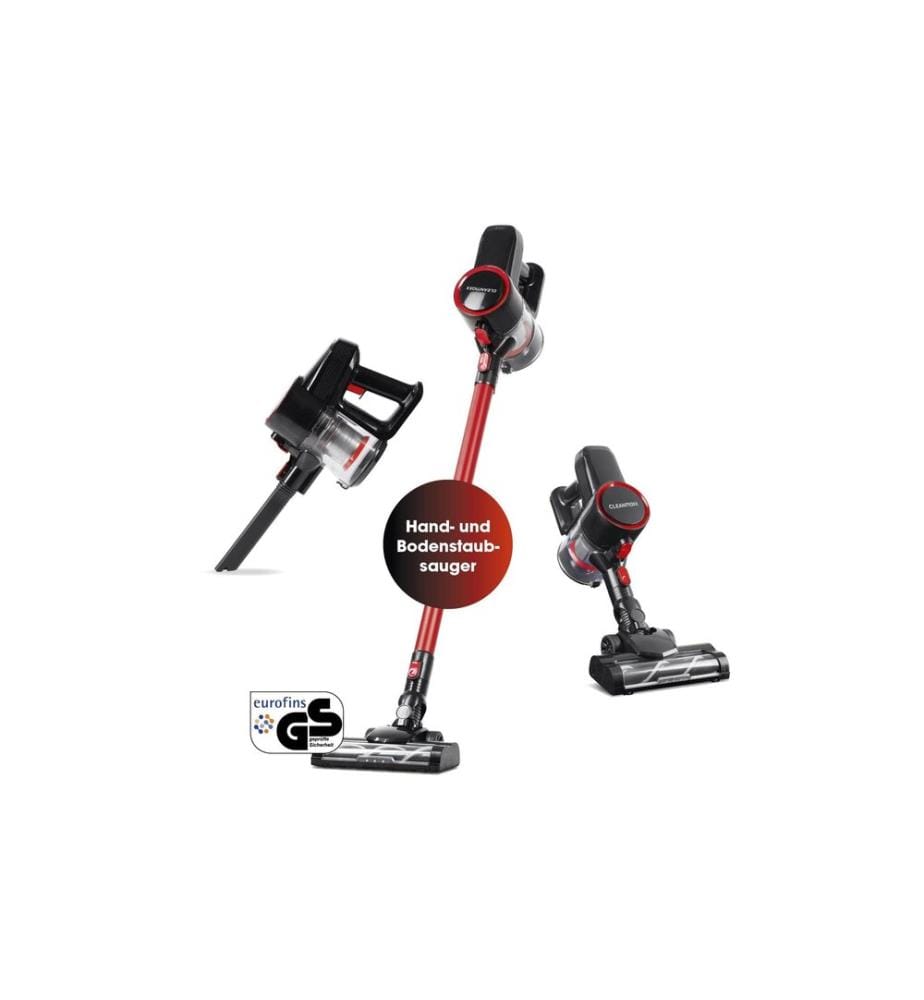 CLEANMAXX - Akku-Hand- und Stielsauger Rot/Schwarz