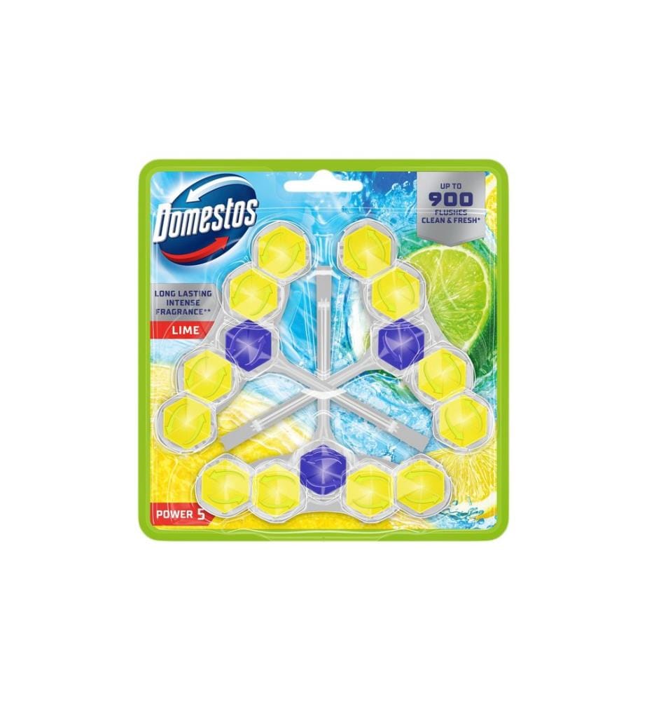 Domestos - Nettoyant pour WC Power 5 Pierre WC Citron vert 3 pièces