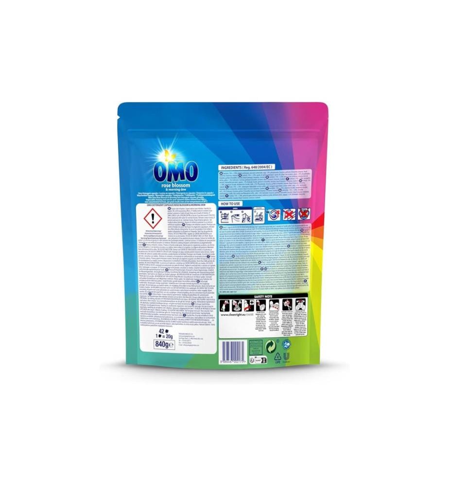 Omo - Waschmittel Kapseln Rosenblueten 4 Pack à 42 Stück