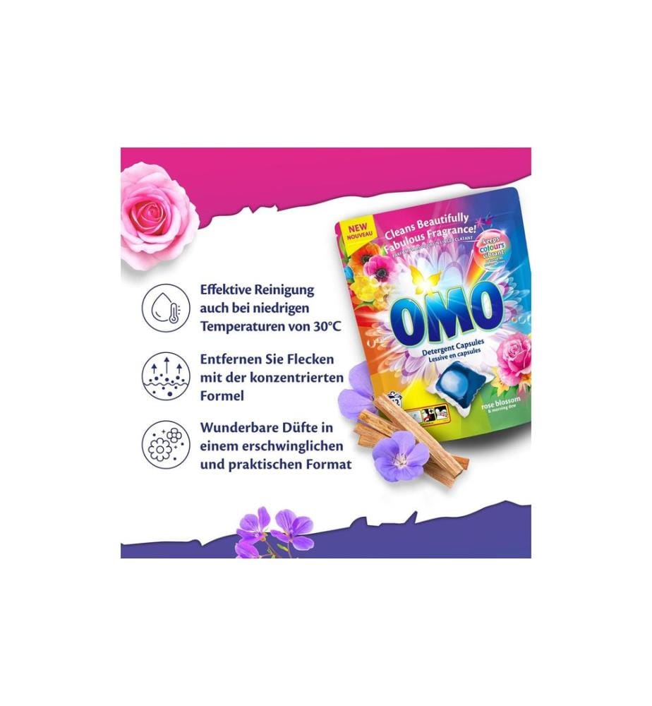 Omo - Waschmittel Kapseln Rosenblueten 4 Pack à 42 Stück