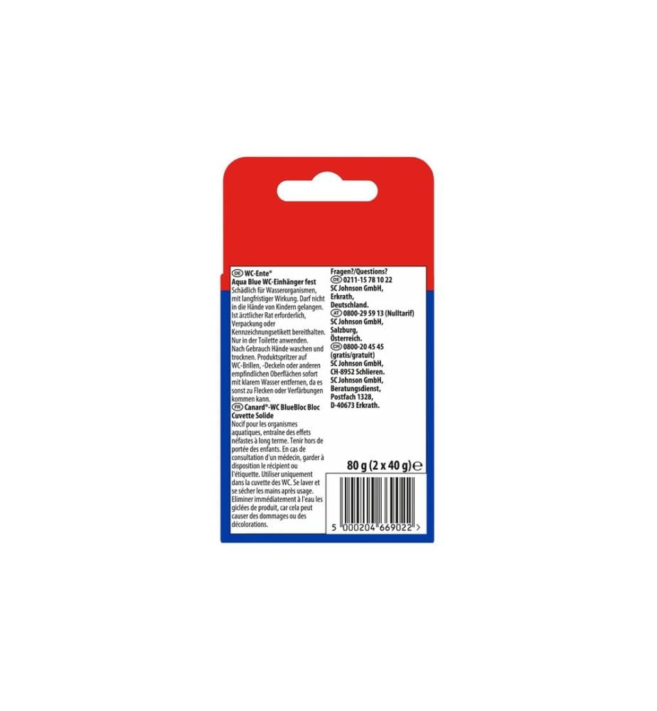 WC-Ente - Nettoyant pour WC Aqua Blue 4in1 Recharge 2 pièces