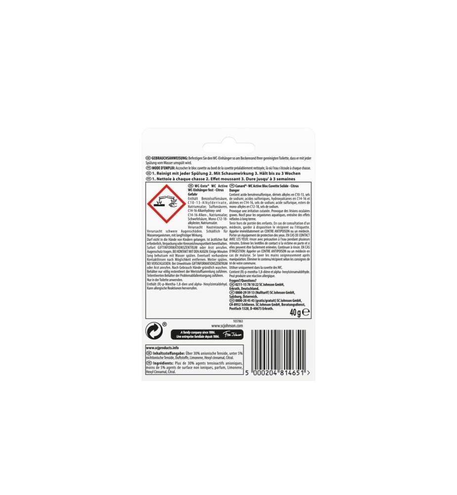 WC-Ente - Nettoyant pour WC WC Active 3 in 1 Original Citrus 1 pièce