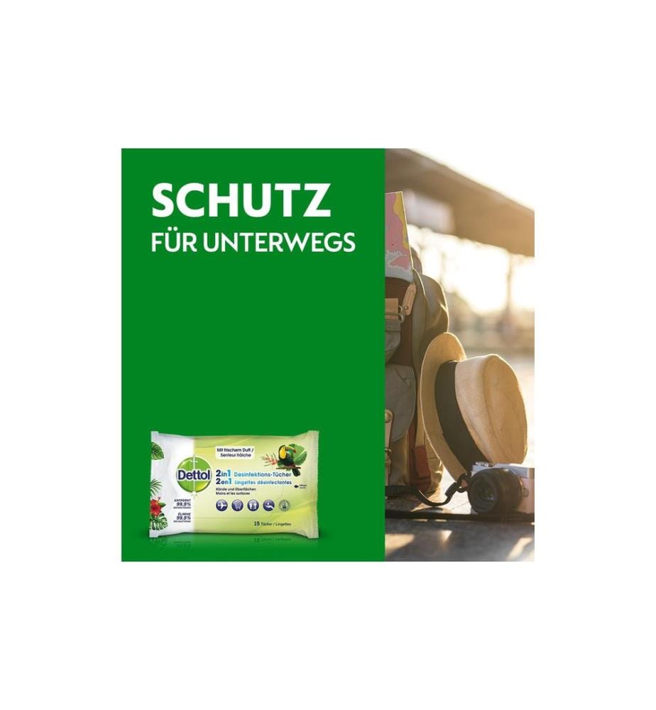 DETTOL - Desinfektionstücher 2 in 1 15 Stück