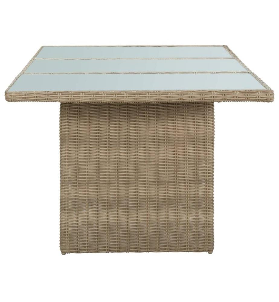 Dining table Brown 200x100x74 cm Glass and woven resin