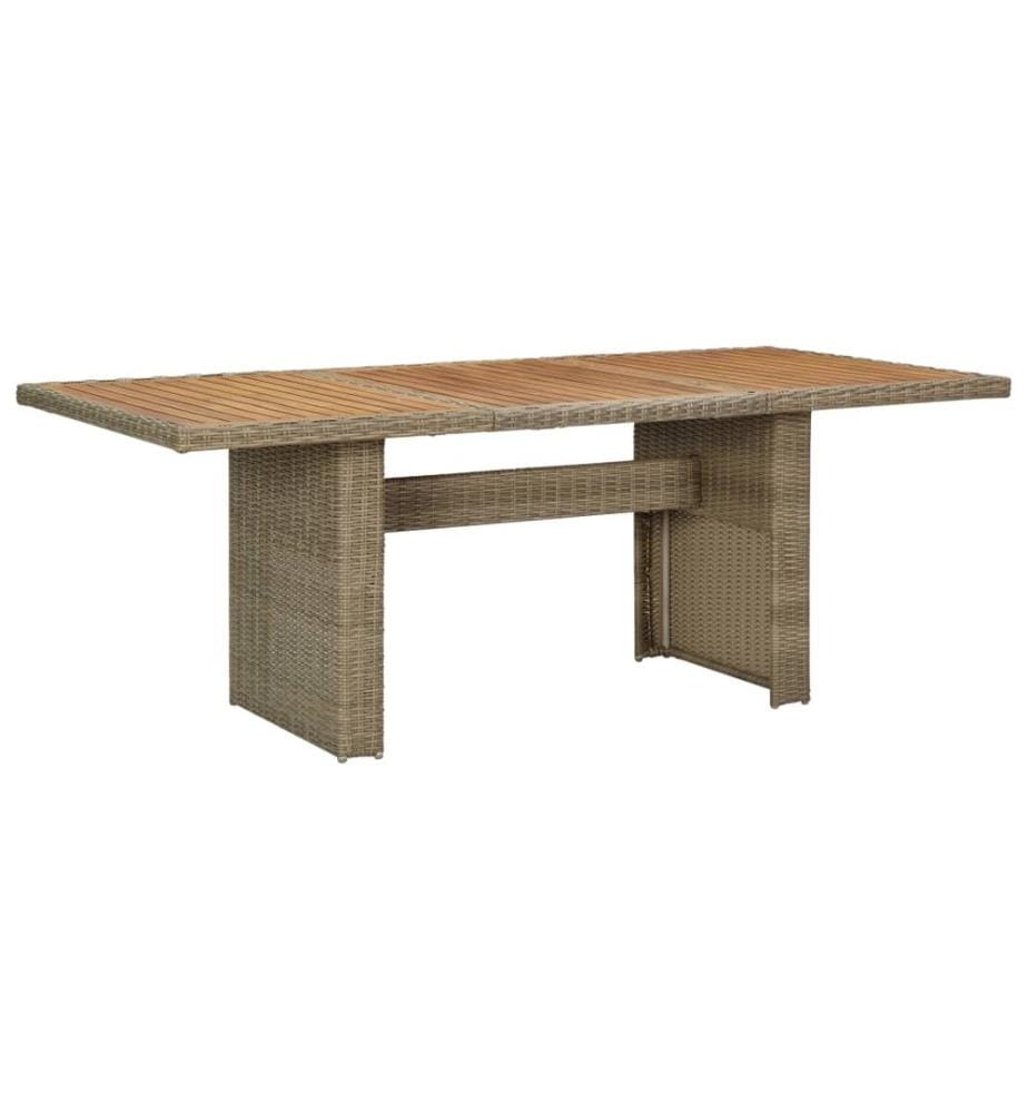 Tavolo da pranzo da giardino Marrone 200x100x74 cm Resina intrecciata