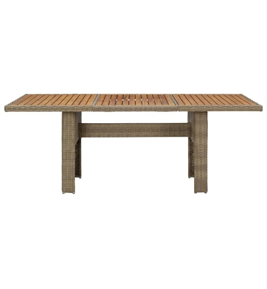 Tavolo da pranzo da giardino Marrone 200x100x74 cm Resina intrecciata