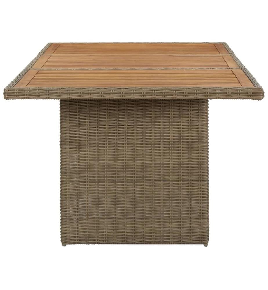 Tavolo da pranzo da giardino Marrone 200x100x74 cm Resina intrecciata